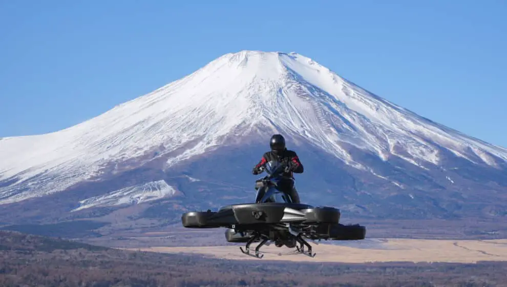 Flying motorbike company ALI Technologies will be publicly listed on the Nasdaq stock exchange—paving the way for the emergence of that new technology (Photo from Aerwins website)