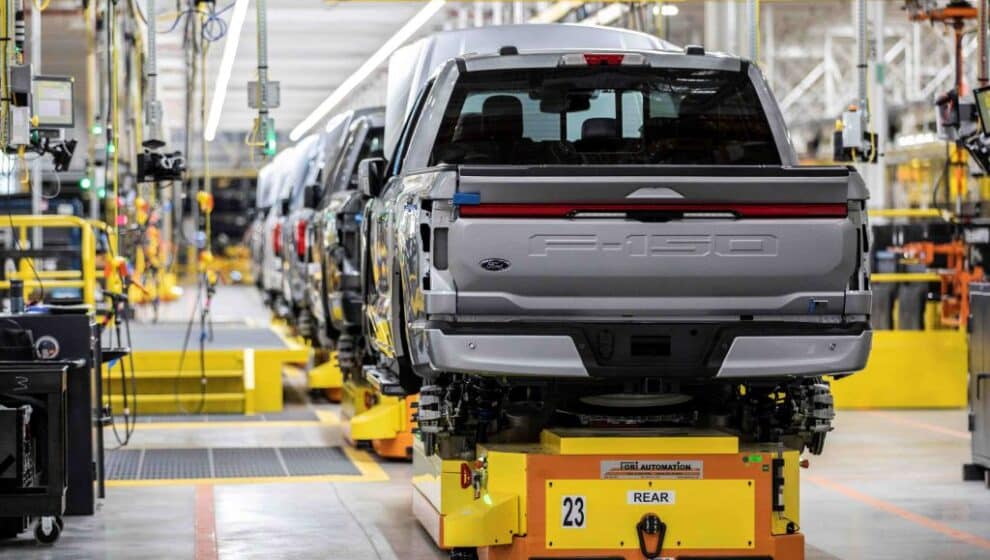 Production of the all-electric Ford F-150 Lightning pickup truck, the best-selling vehicle line in the USA.