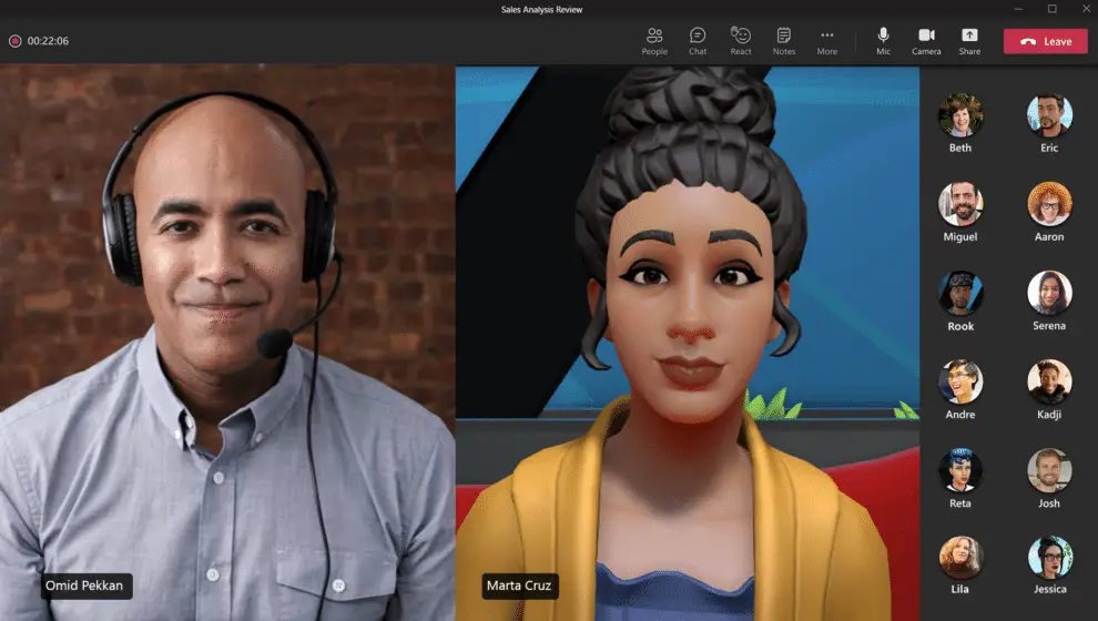Microsoft Teams is rolling out 3D avatars in May—allowing users on video calls to be present without showing themselves (photo via: Microsoft website)